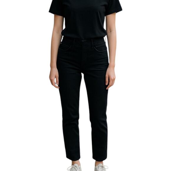 NWT L’AGENCE Black Cotton Blend Skinny Mid Rise Jeans Classic Everyday Size 25 - Picture 1 of 9